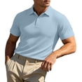 thumbnail image 5 of Daiosportswear Men'S Knit Polo Shirts Short Sleeve Slim Fit Textured Golf Shirt Summer Vacation T-Shirts Light Blue M(M), 5 of 9