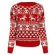 thumbnail image 1 of Suéteres de invierno Gibobby de punto holgado con estampado de nieve y Jacquard navideño para mujer manga larga cuello redondo rojo L, 1 of 3