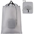 thumbnail image 1 of HAYANTravel Laundry Bag, CLEADUS Dirty Clothes Bags 【Upgraded】 with Drawstring Mesh, Handles, and Carabiner, Portable, Suitable for Travel, Gym, Camping (1Pack Grey), 1 of 1