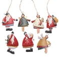 thumbnail image 2 of Adorno de árbol de Navidad de metal retro para puerta de bienvenida, colgante de Papá Noel, muñeco de ángel de dibujos animados, adornos colgantes, decoración navideña, 2 of 5