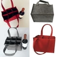 thumbnail image 3 of Ounissouiy Bolsa de almacenamiento de fieltro caja reutilizable cerveza vino 6 ranuras extraíble gran capacidad portador bolso protector Almacenamiento y organización del hogar Vino rojo, 3 of 6