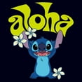 thumbnail image 2 of Women's Lilo & Stitch Aloha Wavy Text Graphic Tee Navy Blue Small, 2 of 4