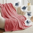 thumbnail image 3 of Simple&Opulence Coral Red Throw Blanket for Couch-Super Soft Fluffy Blankets for Women 50x70 Inches Cozy Lightweight Fleece Blanket for Home Décor, 3 of 5