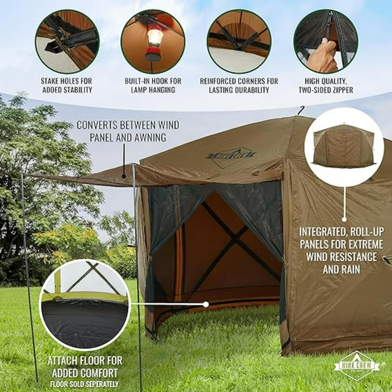 Hike Crew 12' x 12' Enclosed Canopy Tent, Brown - Walmart.com