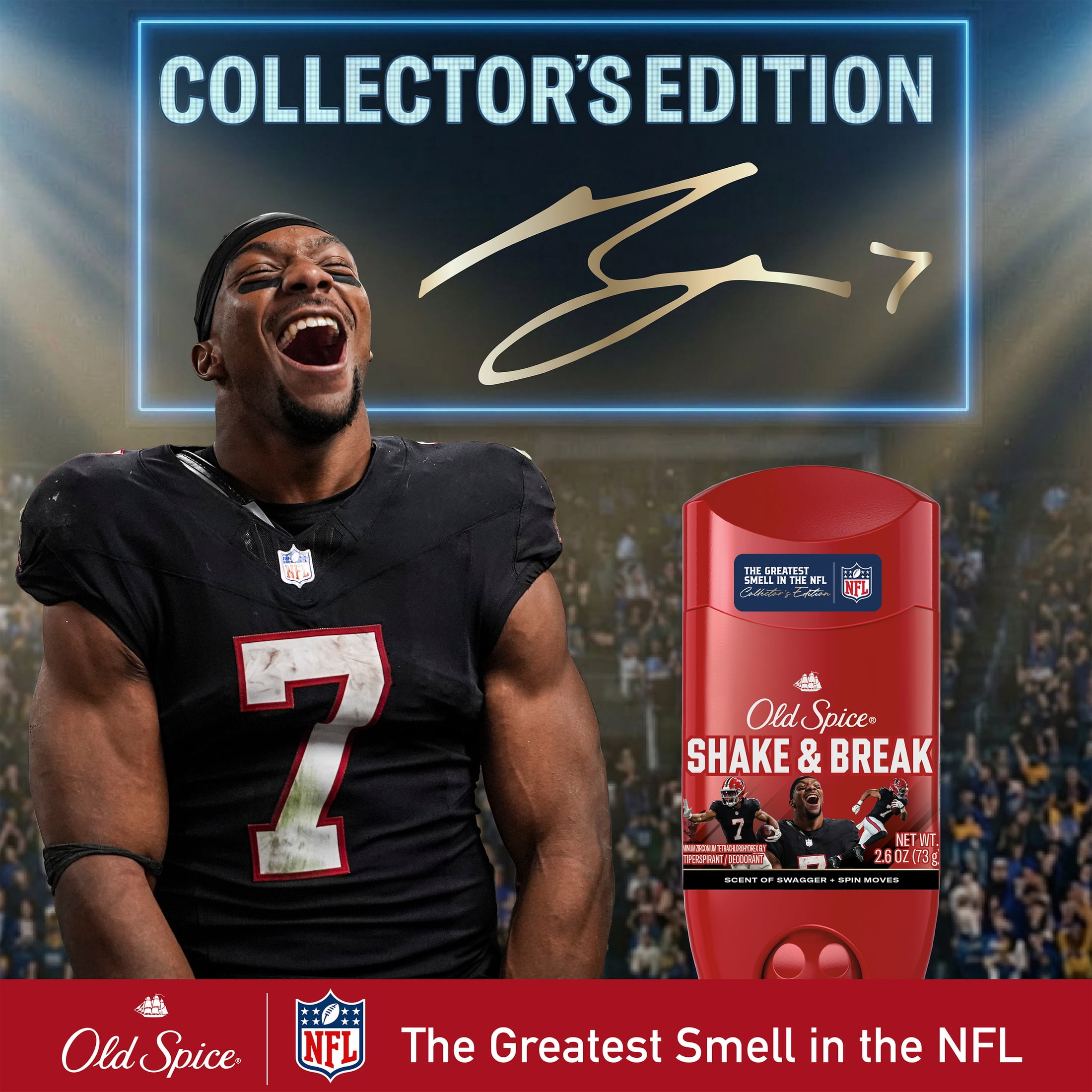 Old Spice Deodorant for Men, Antiperspirant, NFL Collection, Mark Ingram, Scent of Cognac + Carries, 2.6 oz