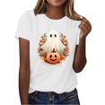 thumbnail image 6 of ClodeEU Women's Halloween Cute Printed T Shirt, Short Sleeved Round Neck Top ,Women's Plus XL, 6 of 6