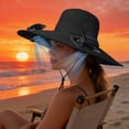 thumbnail image 5 of RICHMJ Solar Panel Powered Fan Fishing Hat,Wide Brim Outdoor Fishing Hat USB Charging Summer Fisherman Hat ,Gift for Fishing enthusiast(Black), 5 of 6