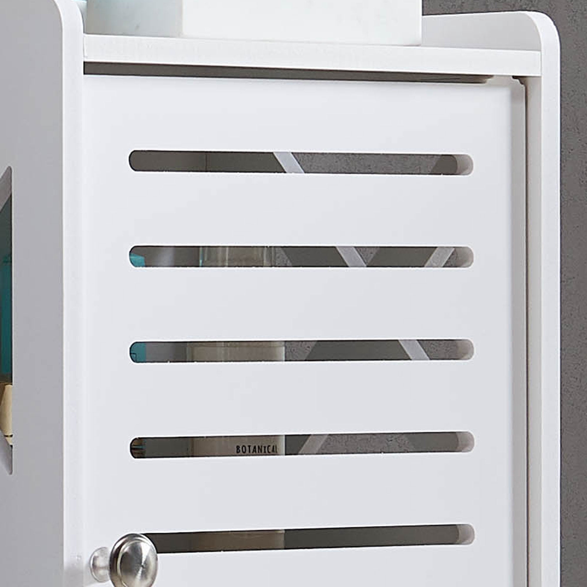Kings Brand Furniture Basic Bathroom Storage Cabinet – White Plastic & Wood, 2 Cabinets with Shelves Behind Doors