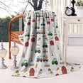 thumbnail image 2 of Cartoon Farm Vehicles Barns Gray Pattern Blanket,Comfortable Soft Lamb Wool Throw Blanket,All Season,Warm Lightweight Blankets for Sofa Bed Couch Living Room Chair,40"x50", 2 of 4