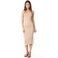 thumbnail image 2 of Enza Costa Robe Midi en Soie Extensible pour Femmes, Khaki, S, 2 of 4