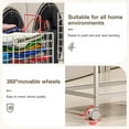 thumbnail image 3 of Wire Laundry Hamper Cart,Laundry Hamper Trolley with Pull Handle,White High Laundry Basket Cart for Laundry Room,Bathroom,Bedroom-White（23.6 * 15.75 * 28inch）, 3 of 8