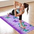 thumbnail image 6 of Purple Butterfly Leopard Pattern Hot Yoga Mat Towel Non Slip for Hot Yoga - Quick-Drying Yoga Mat Cover with 4 Corner Pockets with Travel Bag - Hot Yoga Towel Non Slip 70"x26", 6 of 6