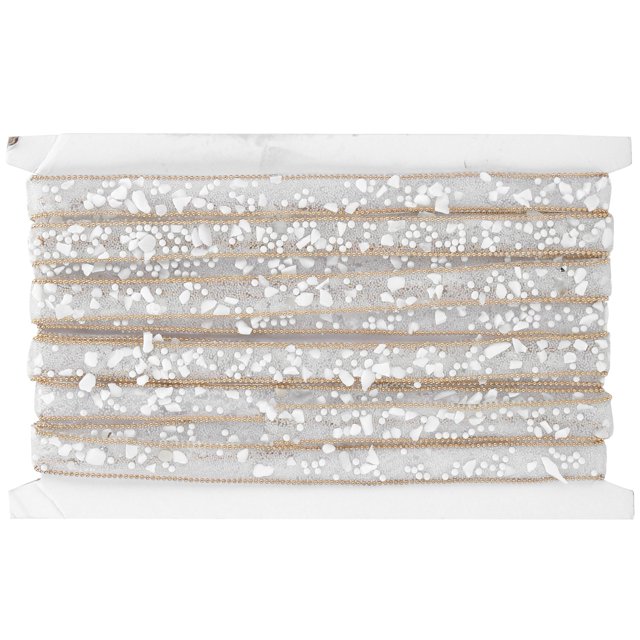 Cinta de malla con pegamento de concha con borde dorado de 5 yardas para zapatos DIY, sombreros, pegatinas para teléfono, cinturón decorativo