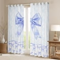 thumbnail image 2 of jejeloiu Kawaii Bowtie Black Out Curtains,Blue Cute Bowknot Curtains Pack of 2 (42x63 Each) For Girl Kids, 2 of 6