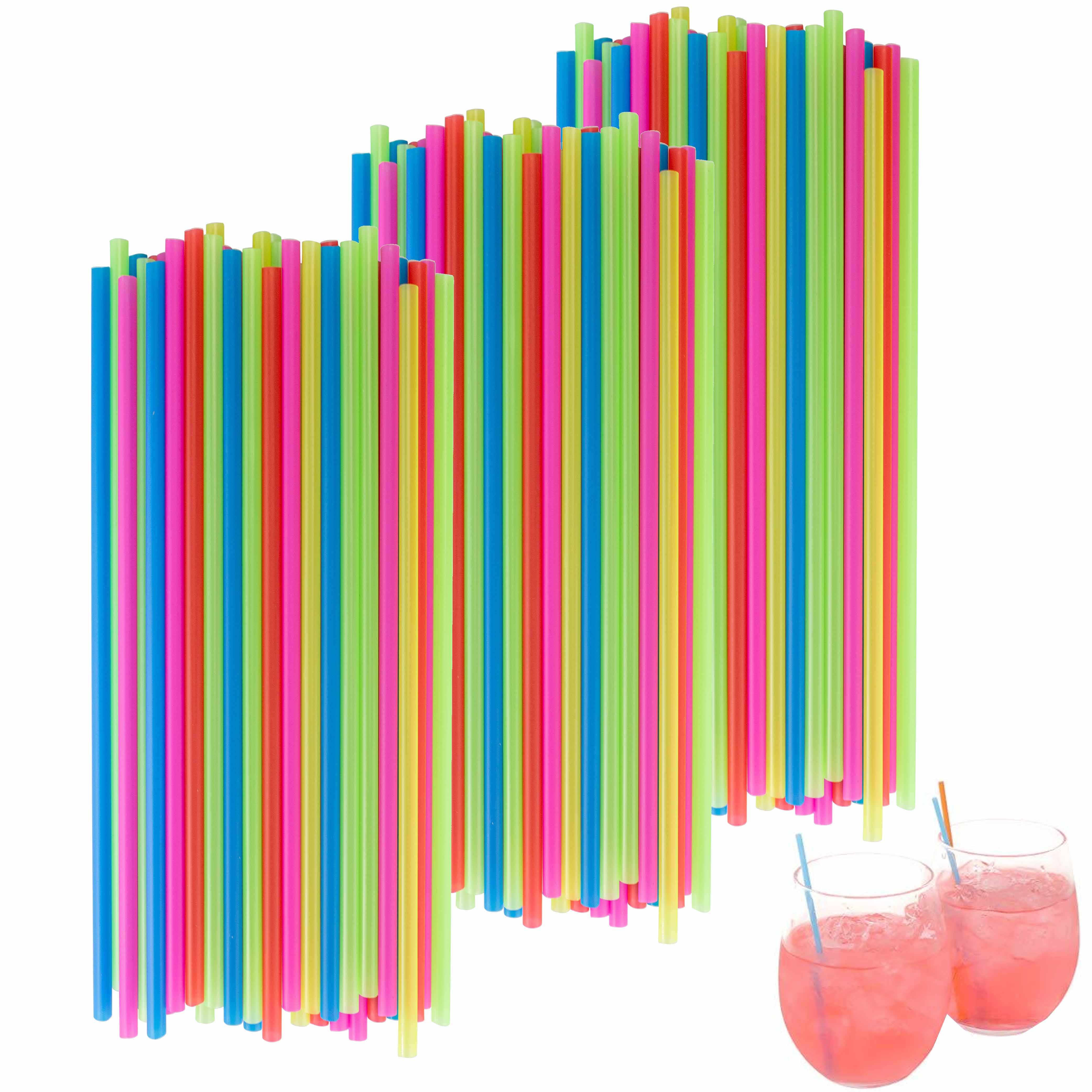 1000 Neon Cocktail Party Mix Drinks Sticks Stirrers Straws 7.5" Coffee