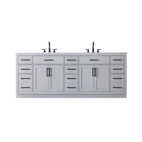 Elegant Kitchen and Bath Alden 84 inch Double Bathroom Vanity in Grey