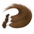thumbnail image 6 of Benehair Thick 1g Keratin Nail U Tip 100% Remy Human Hair Extensions Pre Bonded Fusion Glue Seamless 50G Brown 16"-24", 6 of 13