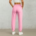 thumbnail image 4 of Fall Pants for Women 2025 Athletic Cuffed Joggers with Pockets Comfy Fashion Baggy Lightweight Lounge Pants Drawstring Sweatpants Pink XXL, 4 of 5