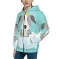 thumbnail image 2 of Pofeuu Dog In Bathtub Print Teenage Zipper Hoodie Sweatshirts Hooded Casual Jackets With Pocket For Boys Girls-Small, 2 of 6