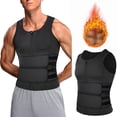 thumbnail image 1 of Chaleco deportivo de neopreno moldeador de cuerpo con doble cinturón para hombre, talla europea y americana, 1 of 5