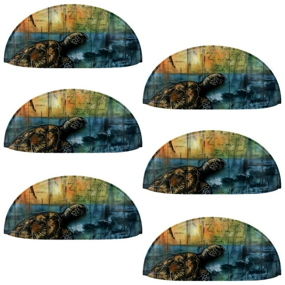 PhooArto 6 Pcs Cup Drawer Pulls, Vintage Swimming Sea Turtle Shell Shape Handles Cabinet Knobs for Dresser Cupboard Closet Wardrobe with Screws