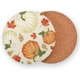 thumbnail image 2 of GZHJMY Thanksgiving Pumpkin Round Coaster, 4 Pcs Heat Resistant Absorbent Drink Coaster for Kitchen Bar Cafe Decor, 2 of 7