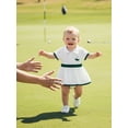 thumbnail image 3 of BemeyourBBs Newborn Baby Girl Golf Outfits Infant Girls Summer Clothes Romper Dress Half Button Collared Short Sleeve Bodysuit Dress, 3 of 9