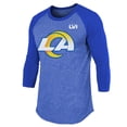 thumbnail image 2 of Men's Majestic Threads Matthew Stafford Royal Los Angeles Rams Super Bowl LVI Name & Number Raglan 3/4 Sleeve T-Shirt, 2 of 3