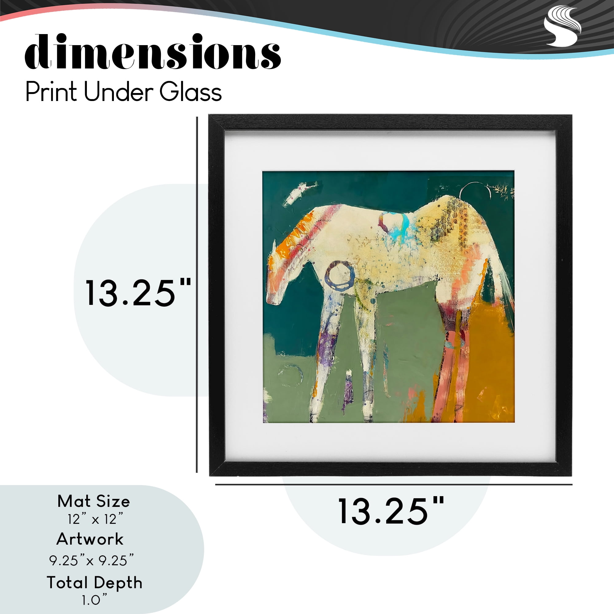 Into The Mystic Horse Black Framed Print Under Glass, design by Dianna Fritzler