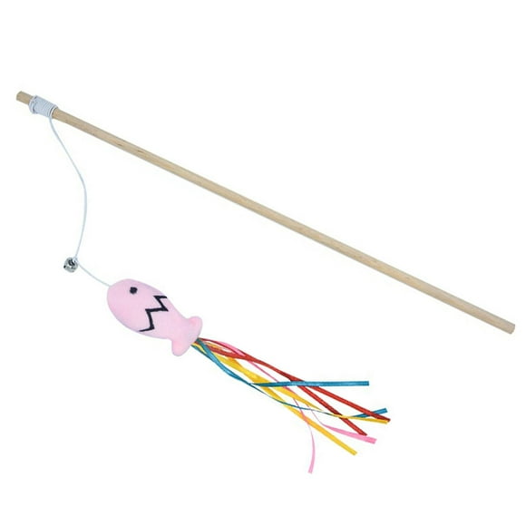 Juguetes para gatos, juguete interactivo para gatos, juguete de hierba gatera para gatos, juguetes para gatitos y gatitos con teaser de de cinta Rosado Sunnimix Juguetes de varitas para gatos