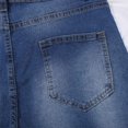 thumbnail image 2 of Sngxgn Women's High-Waisted Jeans Shorts Frayed Raw Hem Ripped Summer Denim Shorts(Blue,XL), 2 of 4