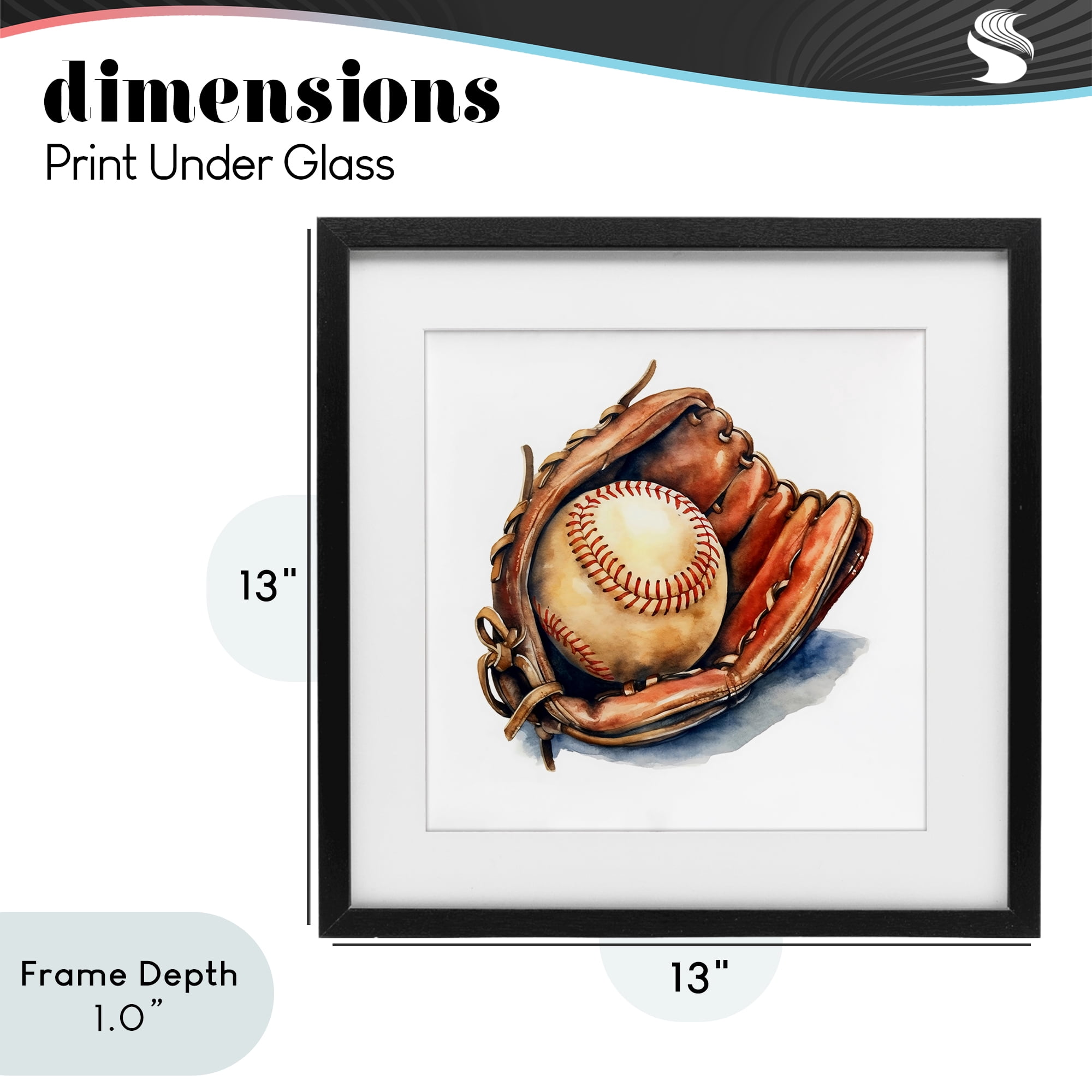 Stupell Industries Glove & Ball in Leather Black Framed Print Under Glass, design by Creative Studio