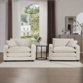 thumbnail image 2 of Miekor Furniture Luxurious and Sophisticated Deep Seated Sofa Set with Two Single Sofas in Light Beige Corduroy Fabric, Set of 2 Accent Chair for Living Room 0764, 2 of 16
