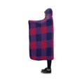 thumbnail image 2 of ASHLEIGH Hooded Blanket Purple Red Buffalo Check Lumberjack Pilling Polar Fleece Hooded Throw Wrap 40x50 inch, 2 of 3