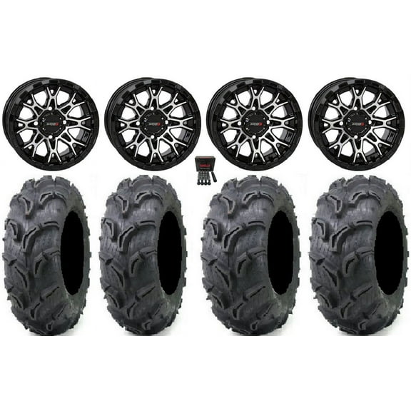 System 3 ST-6 12" Wheels Black 28" Zilla Tires Honda Foreman Rancher SRA