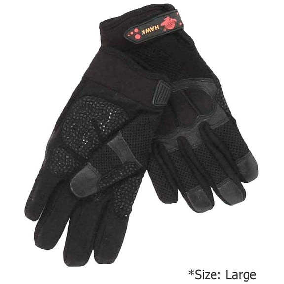 Hawk Men's Large Synthetic Gloves | Silicone Grip Dots | Breathable & Adjustable | Multi-Use | Comfortable for Extended Wear