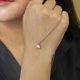 thumbnail image 4 of Collar con colgante deslizante solitario JeenMata 1.5 TCW Turmalina rosa Chapado en oro blanco, 4 of 6