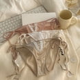 thumbnail image 3 of Women Strap Satin Panties Low Rise See Through Invisible Thongs Hollow Out Thin Mesh Sheer Briefs, 3 of 8