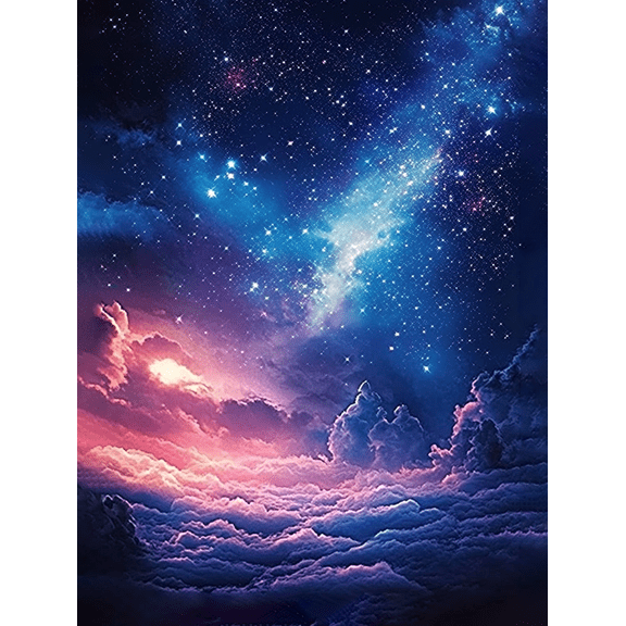 Starry Sky Cloudscape Decorative Painting/Canvas Art， Ideal for Living Room， Bedroom， Office， Study， Dining Room， Gallery， Hotel， Apartment， Corridor， Bar， Cafe， and Workspace Decor.