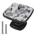 thumbnail image 1 of 4 Pcs Cabinet Handle Drawer Pulls Grey Camouflage Knobs with Screws Square Furniture Office Cabinet Knob Decoration, 1 of 7