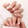 thumbnail image 3 of 32Pcs White French Tip Press on Nails Short Square Fake Nails Nude False Nails Press ons,Supremely Fit & Natural Stick on Nails in 16 Sizes with Glue for Women Girls Manicure style02 1 Fl Oz (Pack, 3 of 4