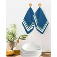 thumbnail image 2 of Navy Blue Line Kitchen Dish Towels for Drying Dishes Set of 4, Farmhouse Simple Blue Striped Waffle Weave Microfiber Terry Hand Tea Bathroom Towels Quick Dry & Absorbent Towel 12x12, 2 of 7