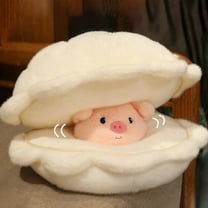21.6in Pearl Pig Plush Pillow Doll with Zipper, Cute Stuffed Animal Housing Pillow, Soft Hugging Plushie for Kids and Adults, Sleeping Companion, Birthday Christmas Holiday Gift Home Decoration