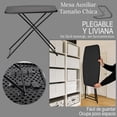 thumbnail image 3 of Mesa Plegable Plástico Negra Jardín Chica Servicio Mesita Exterior Auxiliar Mueble, 3 of 7