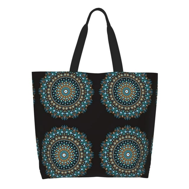 Easygdp Mandala Bolsas Tote para Mujer, Bolsos de Hombro para Viaje, Bolsos de Mano de Gran Capacidad para Compras y Trabajo