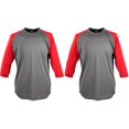 thumbnail image 1 of Camisa Rawlings de manga 3/4 para hombre Grafito/Scarlet XXL, 1 of 2