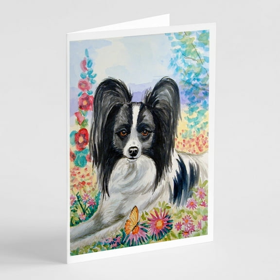 Papillon Greeting Cards and Envelopes Pack of 8