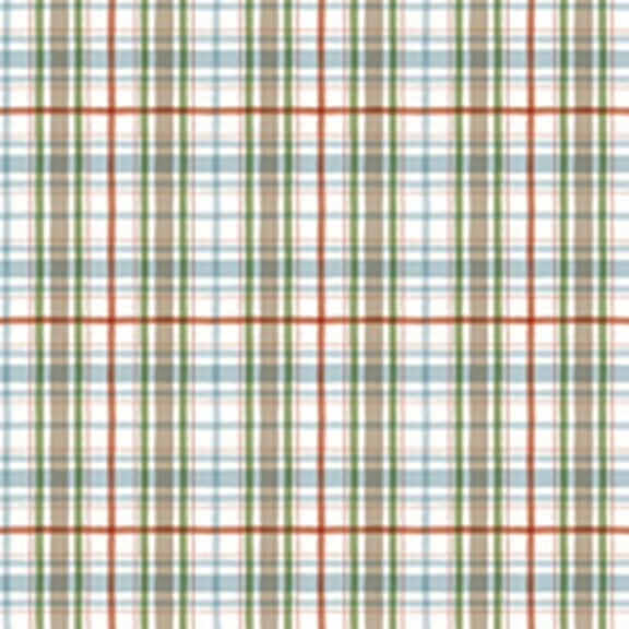 Santa's Tree Farm Plaid Snowy Yardage