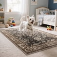 thumbnail image 3 of Homore Vintage Boho Traditional Oriental Faux Wool Area Rug, 2' x 3', Brown, 3 of 9