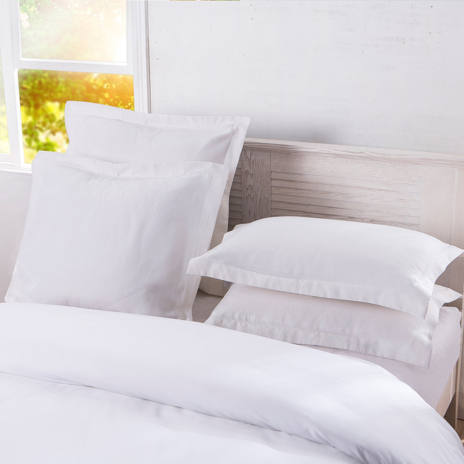 Dreamspace Diamond Matelasse Tailored Sham with 2" Flange, 2-Pack